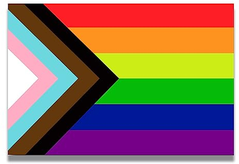 Magnet Me Up Gay Pride Progress Pride Regenbogen-Flagge, magnetischer Vinyl-Aufkleber, 10,2 x 15,2 cm, strapazierfähig für Auto, LKW, SUV, zur Unterstützung von LGBTQ, lichtbeständiger Automobilmagnet