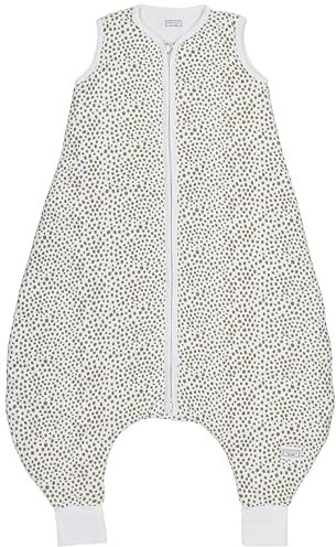 Meyco Baby Cheetah Schlafoverall Jumper, gefüttert (aus 100 % Baumwolle, mit Rundum-Reißverschluss, hautfreundlich, Faltenresistent, perfekte Passform, Größe: 104 cm), Taupe