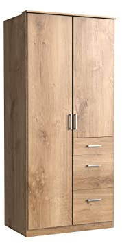 möbelando Kleiderschrank >Click< (B/H/T: 90x198x58 cm) in Plankeneiche-Nachbildung