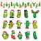 Haooryx 46 STK. Weihnachtsgrüne-Eingemachte-Holz-Dekorationen Inklusive 15 facettenreichen Mustern traditionelle Weihnacht Pickle langlebiges Hänge-Schmuck Tannenbaum Winterfest Xmas-Party-Zubehör