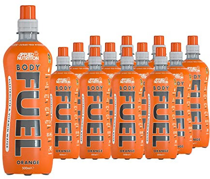 Applied Nutrition BodyFuel Electrolyte Water - Body Fuel Prime Drink with BCAAs and Vitamins, Fast Hydration (12 x 500ml) (Orange)