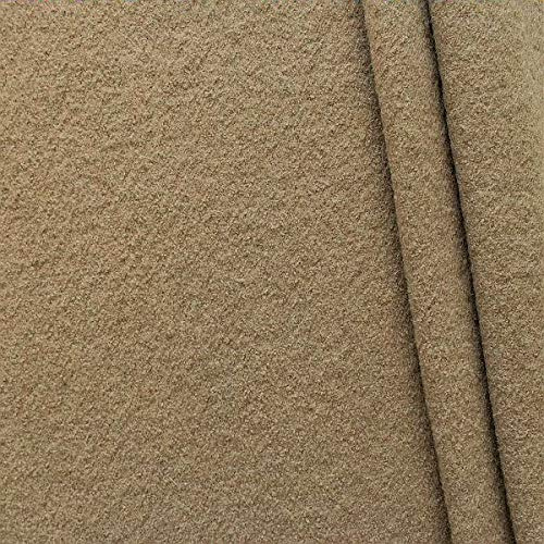 STOFFKONTOR Walkloden Wollstoff Meterware, 100% Wolle, Farbe Camel, Isolierend & Beidseitig verwendbar, ca. 140 cm breit, ca. 350 g/m²