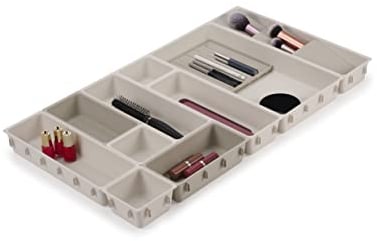 Joseph Joseph Viva - Modular 12-piece Makeup Beauty Drawer Organiser Set, Storage Boxes dividers for makeup, beauty grooming items, cosmetics, hair accessories