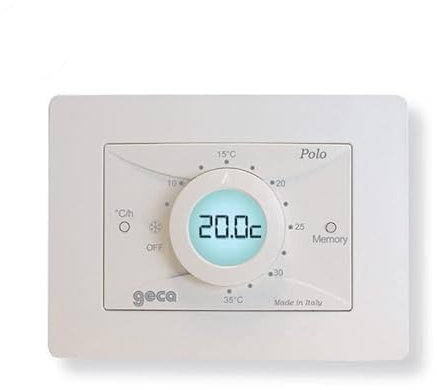 Cronotermostato Giornaliero Geca Polo24 Elettronico a Batterie da Parete (bianco)