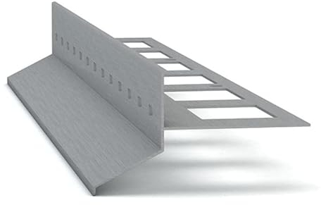 Renoplast® Aluminium Traufprofil D25 200cm Grau | Fertigstellung von Terrassen und Balkonen | Fliesenböden auf Klebemörtel | Wasser ablaufsysteme Winkelprofil | Korrosionsschutz Balkonprofile