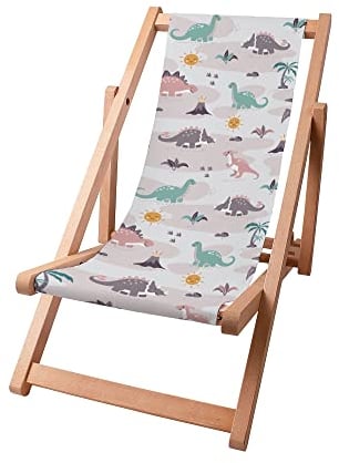 DreamRoots Kinder Liegestuhl Outdoor, Klappbarer Gartenstuhl für Draußen, Faltbarer Campingstuhl mit Waschbarem Bezug aus 100% Polyester bis zu 130 kg