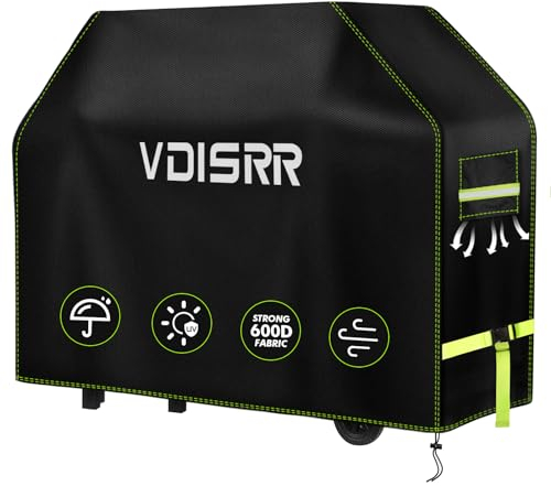 Funda Barbacoa Exterior Impermeable, VDISRR 600D Oxford Funda BBQ Exterior 127 * 61 * 117cm Funda Protectora para Barbacoa Anti-Viento/Agua/UV/Resistente al Desgarro