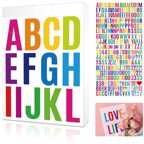 24 Blatt Selbstklebende Buchstaben Aufkleber Groß,318 Zahlen und Buchstaben für Schilder, Poster, Briefkasten Aufkleber Name, Fenster, Autos -Buchstaben zum Aufkleben,Mülltonnenaufkleber