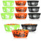 com-four® 12x Snackschale Halloween - Schalenset für verpackte Süßigkeiten - Snack-Teller aus Kunststoff - Party-Geschirr für Halloween und Motto-Party (12 Stück - 3 Farben)