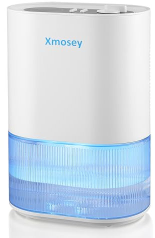 Xmosey 2000ML Water Tank Premium Multifunctional Dehumidifier - Dehumidifier for Basement, Bedroom,Bathroom, RV,Closet with Auto Shut Off, Sleep Mode,7 Colors LED Light, Dehumidifiers for Home (White)