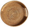 QOKLIYUI Plateau de Service en rotin, Anti- et Anti-Corrosion pour Le Placement des Fruits, Plateau de Service en rotin, Plateau Rond en Bois, Type 1, 25X4cm