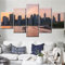 5-Teiliges Wandbild, Sonnenuntergang New York City Kunstdruck Auf Leinwand 5 Aufeinanderfolgende Gemälde Hd Poster Kunst Wanddekoration Moderne Dekoration Für Wohnzimmer Zuhause Ohne Rahmen 150 X 100