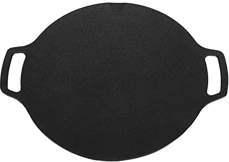 SPYMINNPOO Sartén para Parrilla Redonda Coreana, Aleación de Aluminio Antiadherente, Revestimiento de 6 Capas, Sartén para Parrilla de Barbacoa de Estilo Coreano, Plancha Redonda para (36cm)
