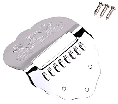 Metallo Smerlata Cordiera per Mandolino per 8 Corde Qb02 | Argento, Finitura Lucida, Installazione Semplice, Ricambio Hardware per Mandolino, Uso Riparazione e Upgrade