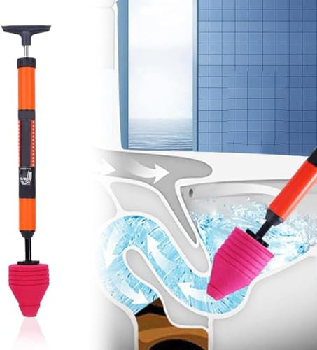 Kit con stantuffo per WC ad alta pressione, per sbloccare il tubo del WC con un colpo solo, strumento idraulico per lavello, bagno, cucina, vasca da bagno, tubo intasato