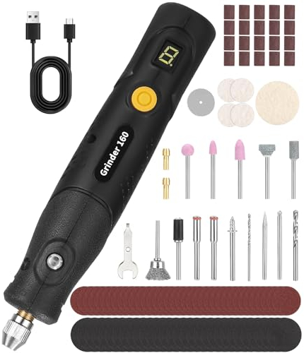 4V Mini Trapano Elettrico, Utensili Rotanti Multifunzione con 111 Accessori, Trapano a Batteria 5 velocità variabile Utensile Rotante, 5000-18000 rpm, per Incisione, Taglio, Foratura, Lucidatur(Nero)