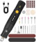 4V Mini Amoladora Eléctrica, Herramienta Rotatoria sin Cable con 111 Accessori, 5 Velocidades Variables 5000-18000 rpm, Mini Taladro Amoladora para Grabar, Cortar, Taladrar, Pulir（Negro）