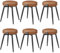 VASAGLE EKHO Kollektion - Esszimmerstühle, 6er Set, Küchenstühle, Kunstleder, Mid-Century-Modern-Stil, 48,2 cm hoch, einfacher Aufbau, Schlafzimmer, karamellbraun LDC171S02