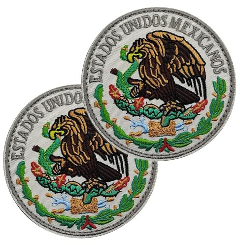 Parche de bandera de México, parche de emblema mexicano - Emblema Nacional Patriótico Multiusos | 2 emblemas portátiles coloridos de México, parches decorativos para mochilas, chalecos, sombreros