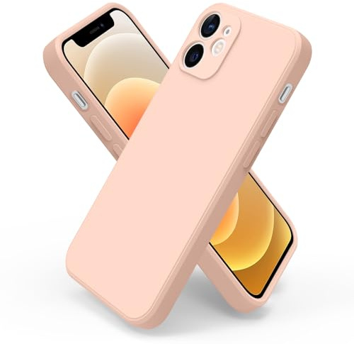 Vancle Coque pour iPhone 12 Mini (5,4), Coque de Protection Intégrale en Silicone Ultra Fine pour iPhone 12 Mini avec Doublure en Microfibre, Prend en Charge Le Chargement sans Fil (Rose)