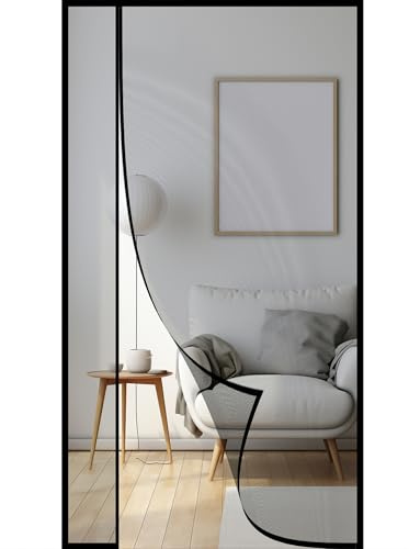 Fliegengitter Balkontür 65x240cm Fliegenschutz Türen Linke Rechts Öffnung Tür Moskitonetz Vorhang für Balkontür Wohnzimmer Schiebetür Terrassentür Schwarz