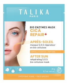 Talika Bio Enzyme Mask Cica Repair, Repair After Sun Mask, Biocellulose