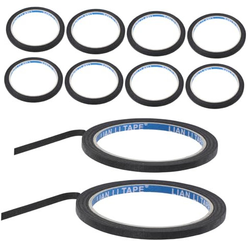 KOCKSHION 10 Rollen Schwarzes Abdeckband Hochtemperatur Masking Tape für Auto Diy und Elektronik Starker Kleber Effektive Lichtblockierung Temperaturbeständig und Vielseitig Einsetzbar