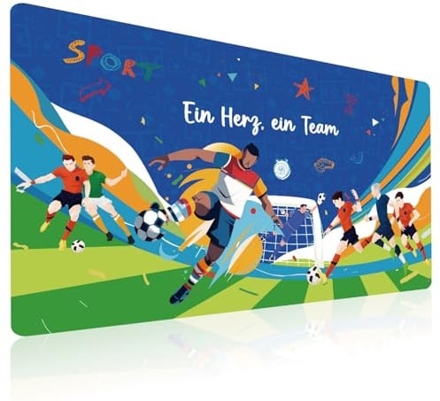 Lernen Schreibtischunterlage für Kinder 70x40cm - Fußball Fußballplatz Lernunterlage Wasserfest und Abwischbar aus Silikon ähnliches Leder (Thema Fussball)(K)