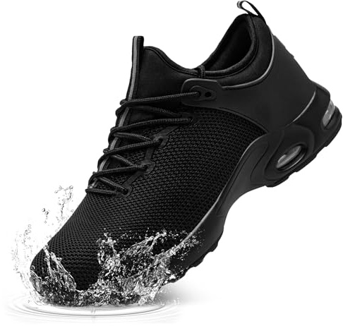 LARNMERN Arbeitsschuhe Herren Sicherheitsschuhe Stahlkappenschuhe | Wasserfest Leicht Slip On Bequeme Dämpfung Sportliche Komfort Anti-Smash Sneakers Safety Shoes