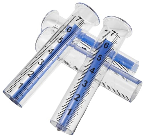 Toyvian 4 Stück Regenmesser aus Bruchfestem Kunststoff 21cm Transparentes Messrohr Frostsicher zur Präzisen Regenmessung im Garten Rasen und Gewächshaus mit Stabiler Halterung zur