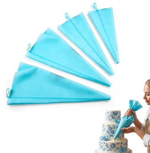 Horktrust 4 Manga Pastelera Profesional Reutilizable de Silicona – Mangas Pasteleras con Boquillas para Decoración de Tartas, Cupcakes y Repostería, Varios Tamaños 12–18 Pulgadas