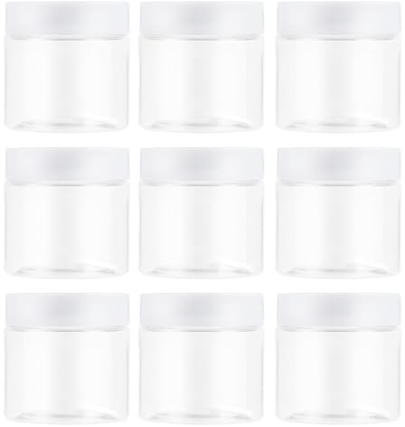 HOOTNEE Lot de 12 Pots à Crème en Plastique Rond 60ml avec Couvercle Hermétique pour Cosmétiques et Accessoires de Bricolage Garçon et Filles