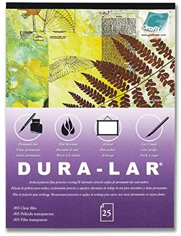 Grafix 27,9 x 35,6 cm Block mit 25 Stück – ultraklare Folie 12,7 cm (5 Zoll), Acetat-Alternative, glänzende Oberfläche für Abdeckungen, Schablonen, Farbtrennung, Fensteranwendungen, Transparenzen, Zähler