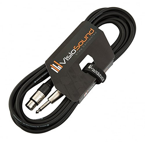 Hembra XLR a Cable Jack Mono 6.35mm 1/4 / Micrófono/Cable de señal / 6 colores 6m Negro