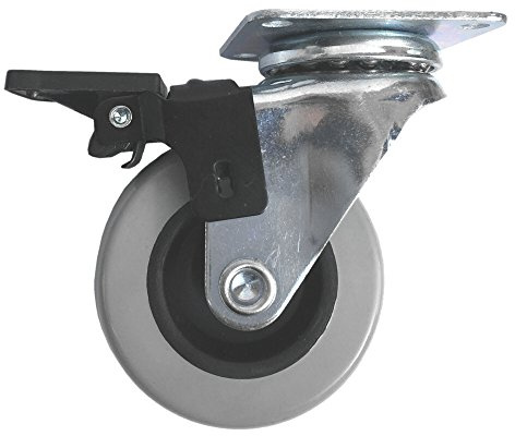 Fort Fasteners Single Wheel Castor Wheel, Plate Fix 50mm With Brake Pack Of 6