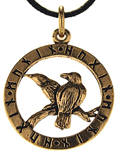 Kiss of Leather Raben Anhänger aus Bronze mit Baumwollband Br.137