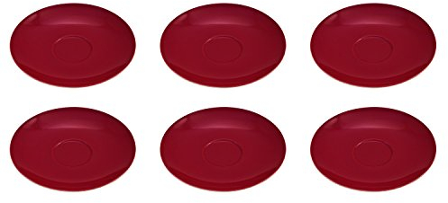 Flirt by R&B 516111 - Set di 6 piattini da caffè in porcellana, Ø 16 cm, colore: Rosso