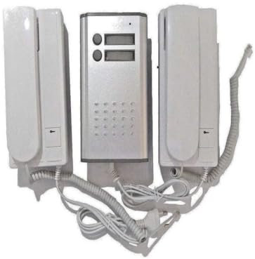 Trade Shop Traesio Kit Citofono Bifamiliare Apriporta Cancello 2 Fili Due Cornette