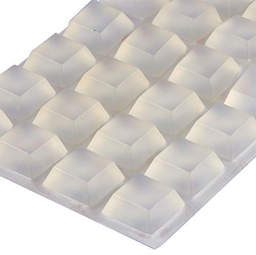 Increway - Cuscinetti adesivi in silicone paracolpi, protezione per la superficie, isolamento acustico, 20 x 20 x 8 mm (trapezoidale), trasparente