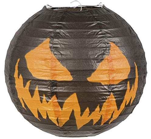 Boland 72305 - Laterne Gruseliger Kürbis, schwarz/orange, Kostüm-Accessoire, Halloween-Accessoire