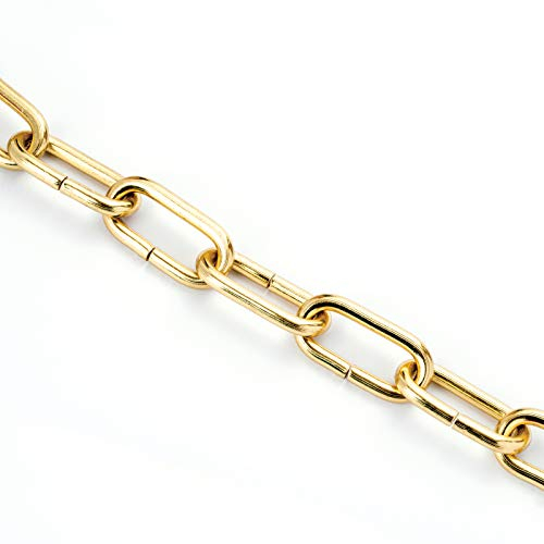 ORION LIGHTSTYLE Lampenkette für Kronleuchter, 1 m, (48 x 22 x 5 mm) - Leuchtenkette bis 25 kg Traglast, Zierkette aus Messing, dekorativ, glänzend