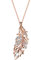 GW Collier pour femme en argent sterling 925 avec pendentif plume et oxyde de zirconium - Cadeau, Gemme Métal, Oxyde de Zirconium,