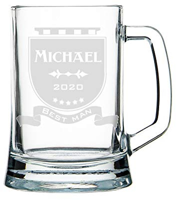 National Engraver Jarra de cerveza personalizada, jarra de cerveza - Grabado: nombre, año, papel - vidrio pesado 1 kg
