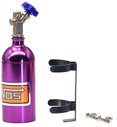 KEEDA Bouteille d'azote NOS artificielle en métal avec support pour voiture 1/10 RC Crawler Traxxas TRX4 RC4WD D90 Axial Scx10 Accessoires de décoration (Violet)