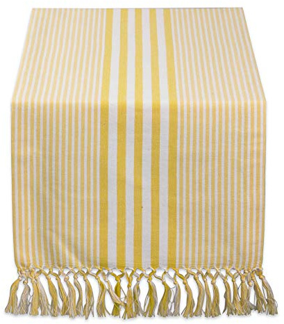 DII Multi Strip Kitchen Tabletop Collection, Table Runner, 14x72, Deep Yellow