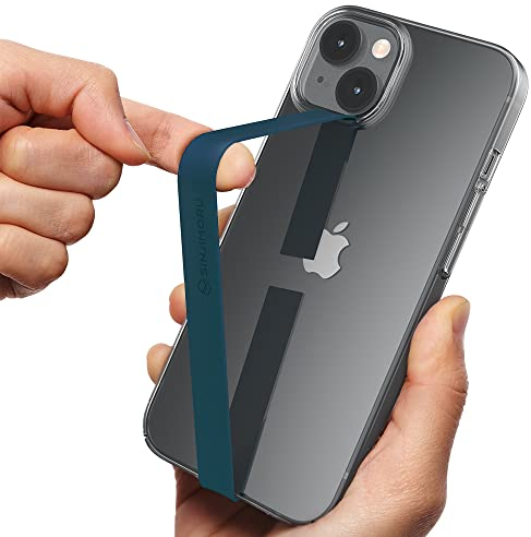 Sinjimoru Elastischer Silikon Handy Halter fur Finger, Handy Halterung fur Handyhulle, Handy Fingerhalter, Fingerhalterung Handy, Phone Strap fur iPhone & Android. Sinji Loop Blau