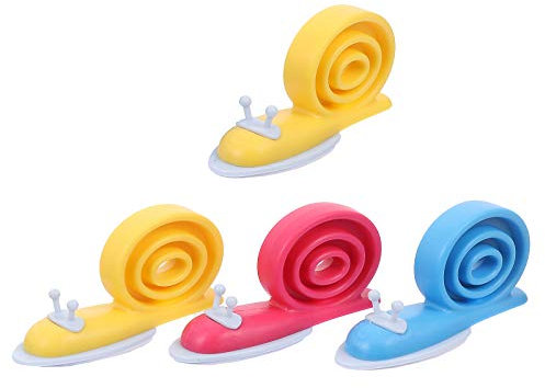 iplusmile 4 Pcs Creative Rotatable Snail Door Stopper to Prevent Children and Babies from Getting Their Hands Caught in The Door for Door Kitchen Cupboards, Cabinets & Drawers - Random Color