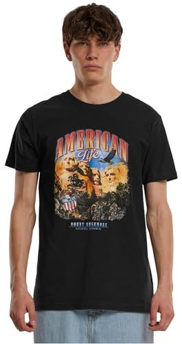 Mister Tee Herren T-Shirt American Life Mount Roushmore Tee Black S