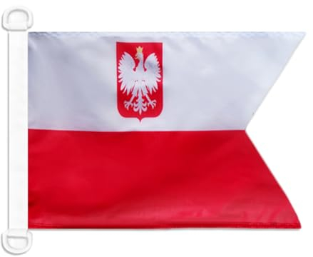 BANDERA NAUTICA PABELLÓN DE GUERRA POLONIA 45x30cm - Pabellón de conveniencia POLACA - PABELLÓN NAVAL 30 x 45 cm anillos - AZ FLAG