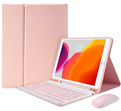 HAODEE Para IPad Mini 6 8.3 pulgadas Funda con soporte para lápiz Bluetooth Mouse Keyboard Case (color : Q Pink N mouse, tamaño: Air 5 10.9 2022)